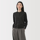 婦人　ＵＶカット強撚コットンクルーネックカーディガン