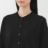 婦人　ＵＶカット強撚コットンクルーネックカーディガン