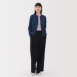 婦人　ＵＶカット強撚コットンクルーネックカーディガン