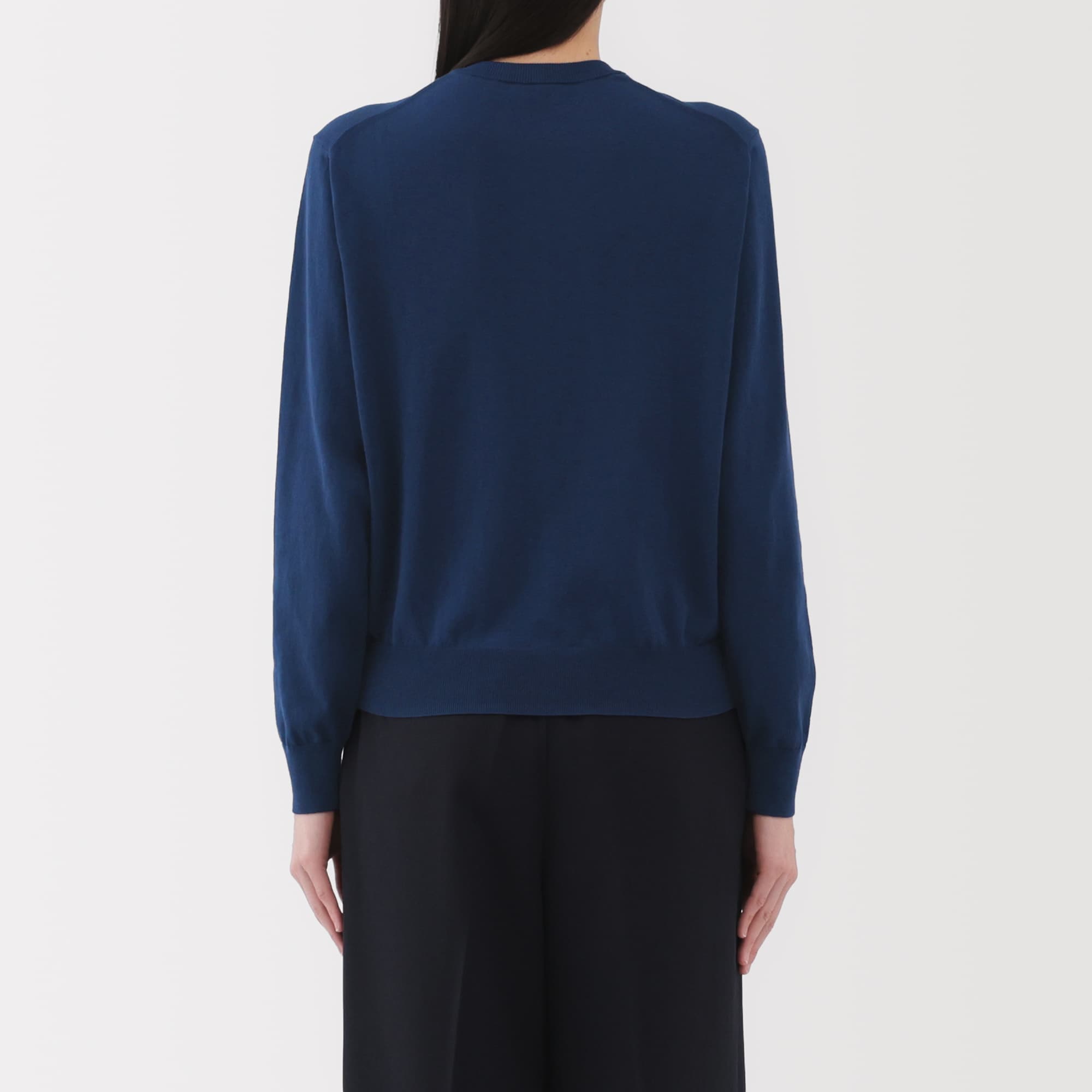 婦人　ＵＶカット強撚コットンクルーネックカーディガン