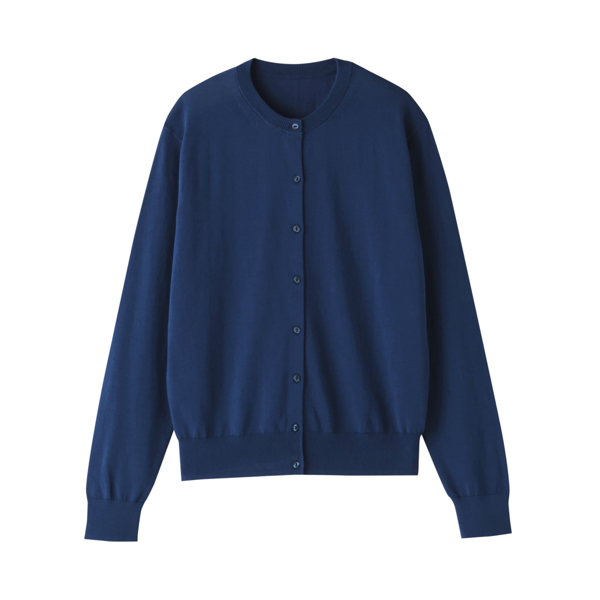 婦人　ＵＶカット強撚コットンクルーネックカーディガン