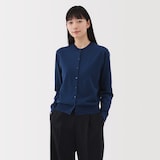 婦人　ＵＶカット強撚コットンクルーネックカーディガン