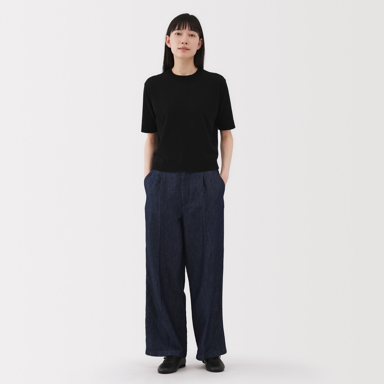 婦人　ＵＶカット強撚コットン五分袖セーター