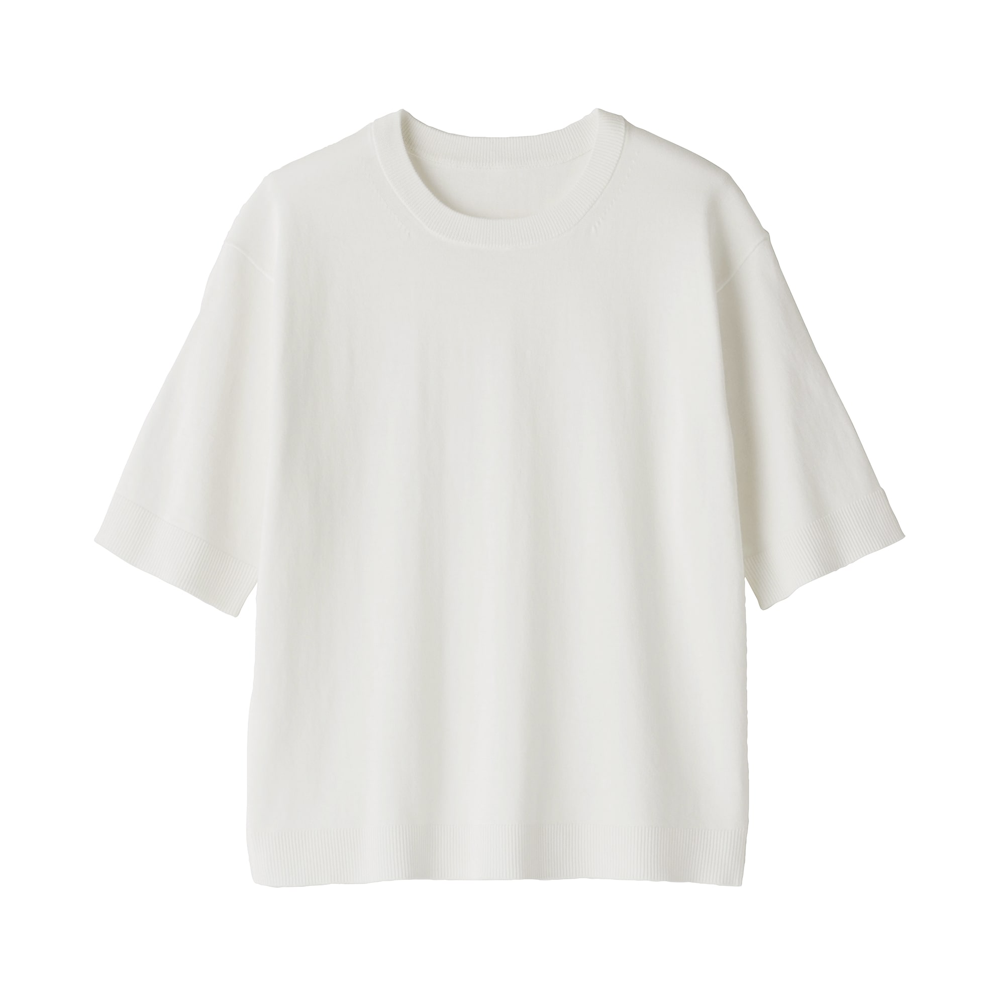 婦人　ＵＶカット強撚コットン五分袖セーター