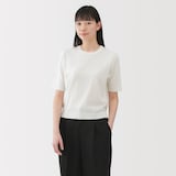 婦人　ＵＶカット強撚コットン五分袖セーター