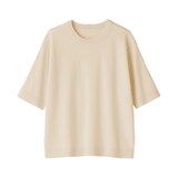 婦人　ＵＶカット強撚コットン五分袖セーター