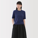 婦人　ＵＶカット強撚コットン五分袖セーター