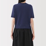婦人　ＵＶカット強撚コットン五分袖セーター