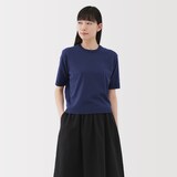 婦人　ＵＶカット強撚コットン五分袖セーター