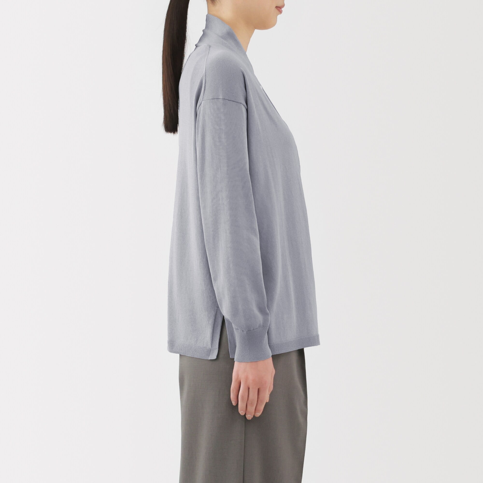 よもぎMUJI ストールカーディガン　モカブラウン　M MUJI (無印良品)（カーディガン）のフリマアイテム一覧