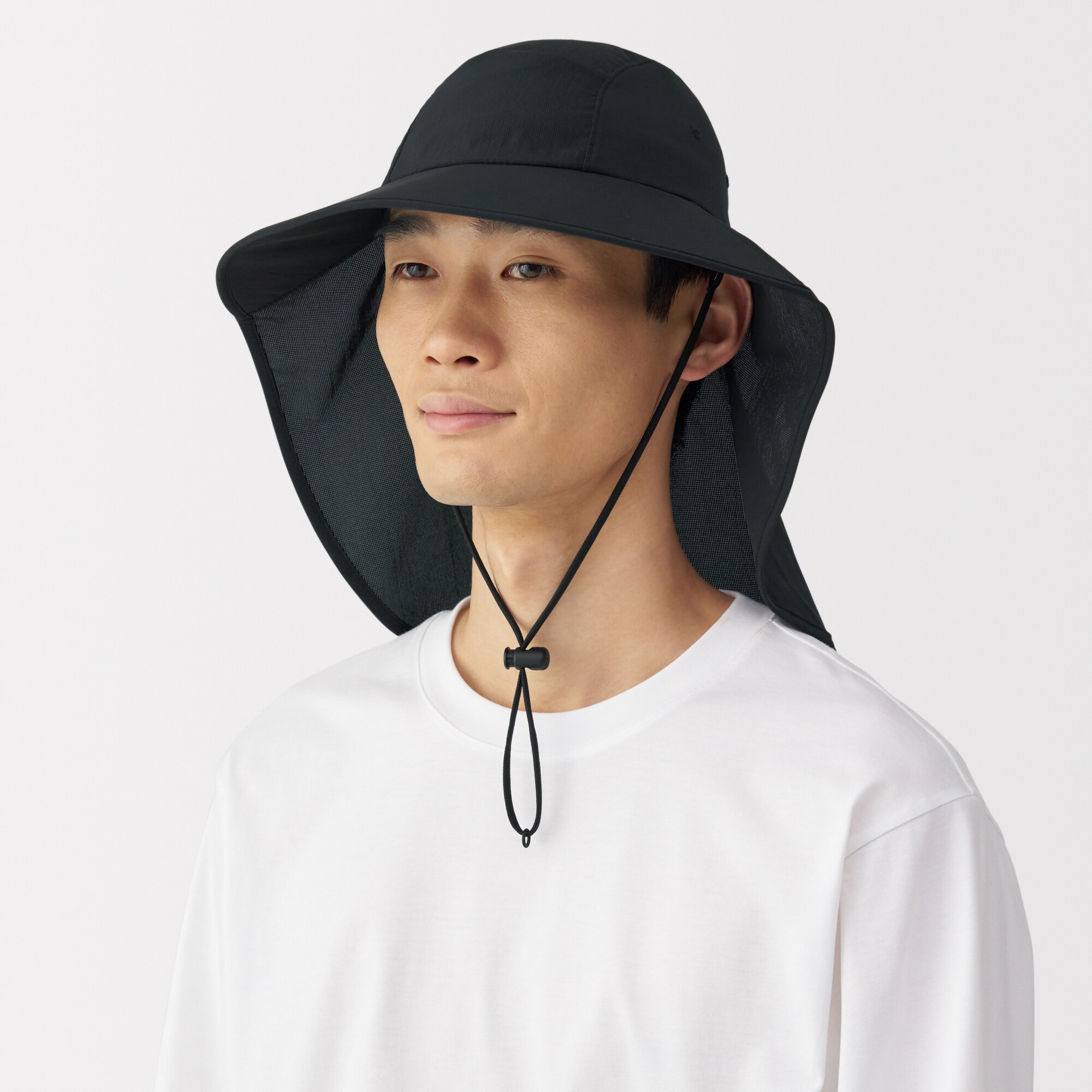 風を通す ちいさくまとまる 日除け付きハット | 無印良品