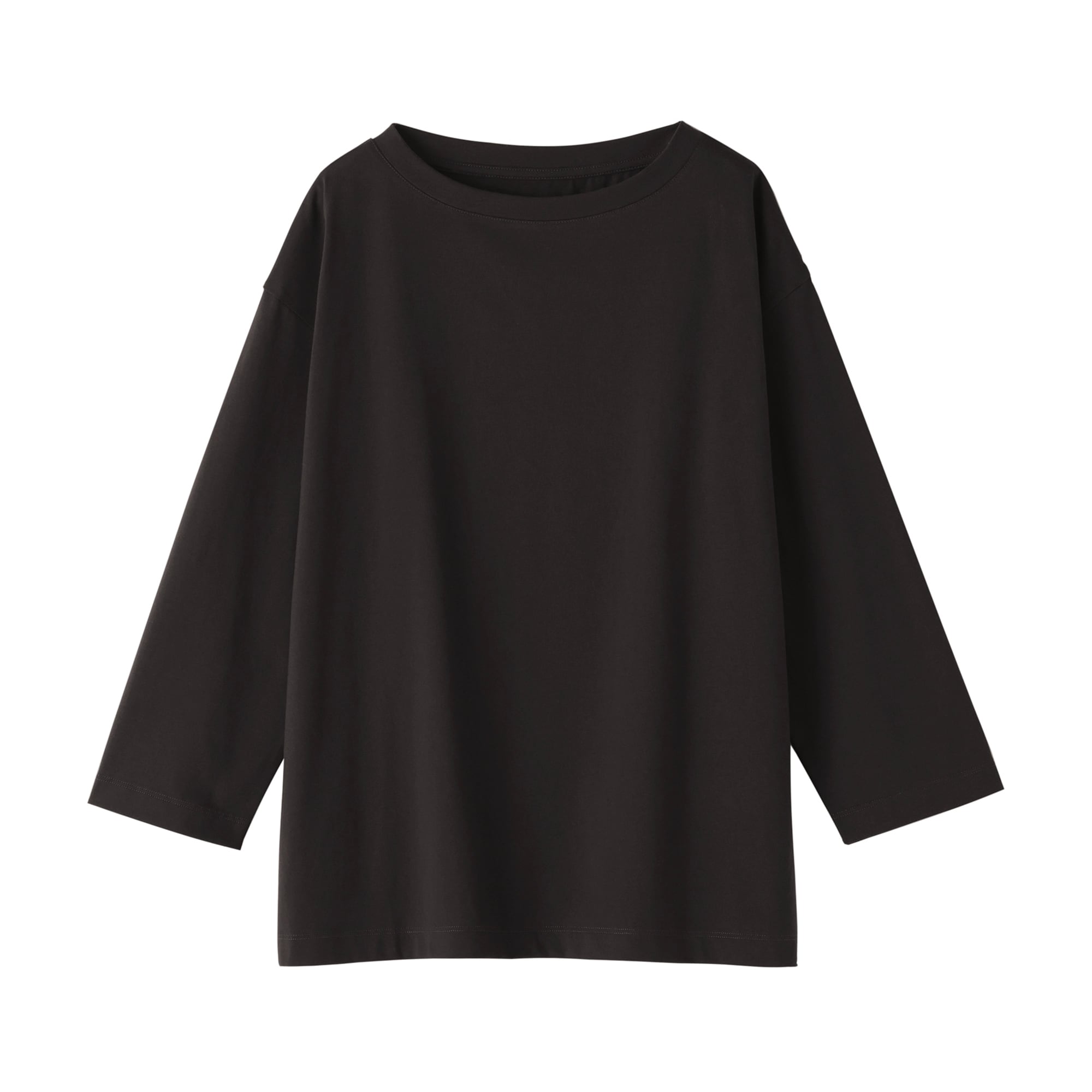 婦人　天竺編みボートネック七分袖Ｔシャツ