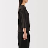 婦人　天竺編みボートネック七分袖Ｔシャツ