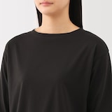 婦人　天竺編みボートネック七分袖Ｔシャツ