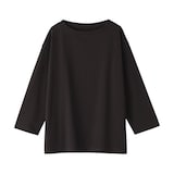 婦人　天竺編みボートネック七分袖Ｔシャツ