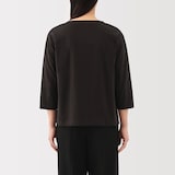 婦人　天竺編みボートネック七分袖Ｔシャツ