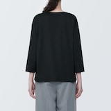 婦人　天竺編みボートネック七分袖Ｔシャツ