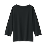 婦人　天竺編みボートネック七分袖Ｔシャツ