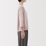 婦人　天竺編みボートネック七分袖Ｔシャツ