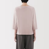 婦人　天竺編みボートネック七分袖Ｔシャツ