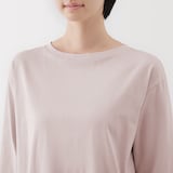 婦人　天竺編みボートネック七分袖Ｔシャツ