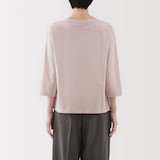 婦人　天竺編みボートネック七分袖Ｔシャツ