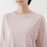 婦人　天竺編みボートネック七分袖Ｔシャツ
