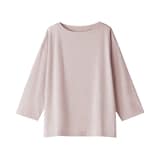 婦人　天竺編みボートネック七分袖Ｔシャツ