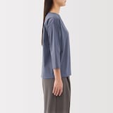 婦人　天竺編みボートネック七分袖Ｔシャツ