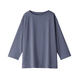 婦人　天竺編みボートネック七分袖Ｔシャツ