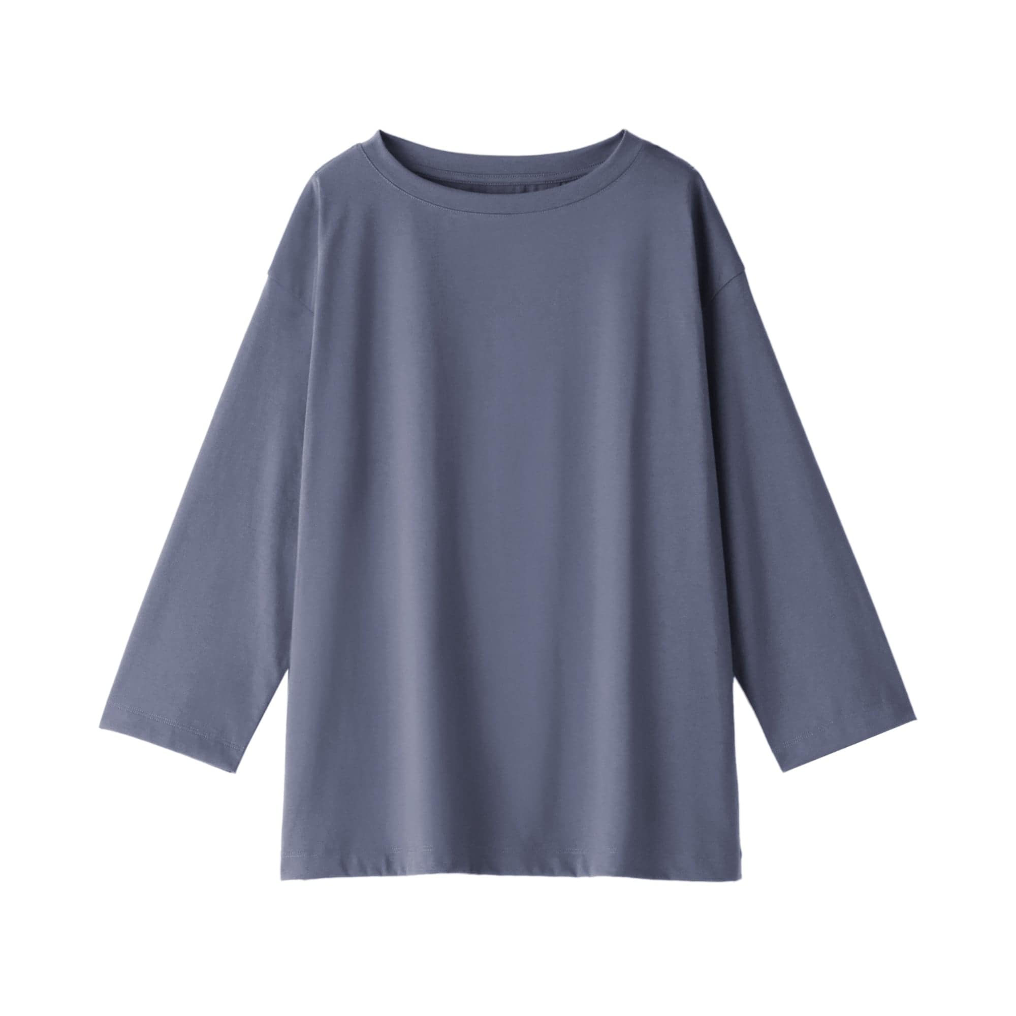 婦人　天竺編みボートネック七分袖Ｔシャツ