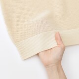 婦人　強撚コットンメッシュフレンチスリーブセーター