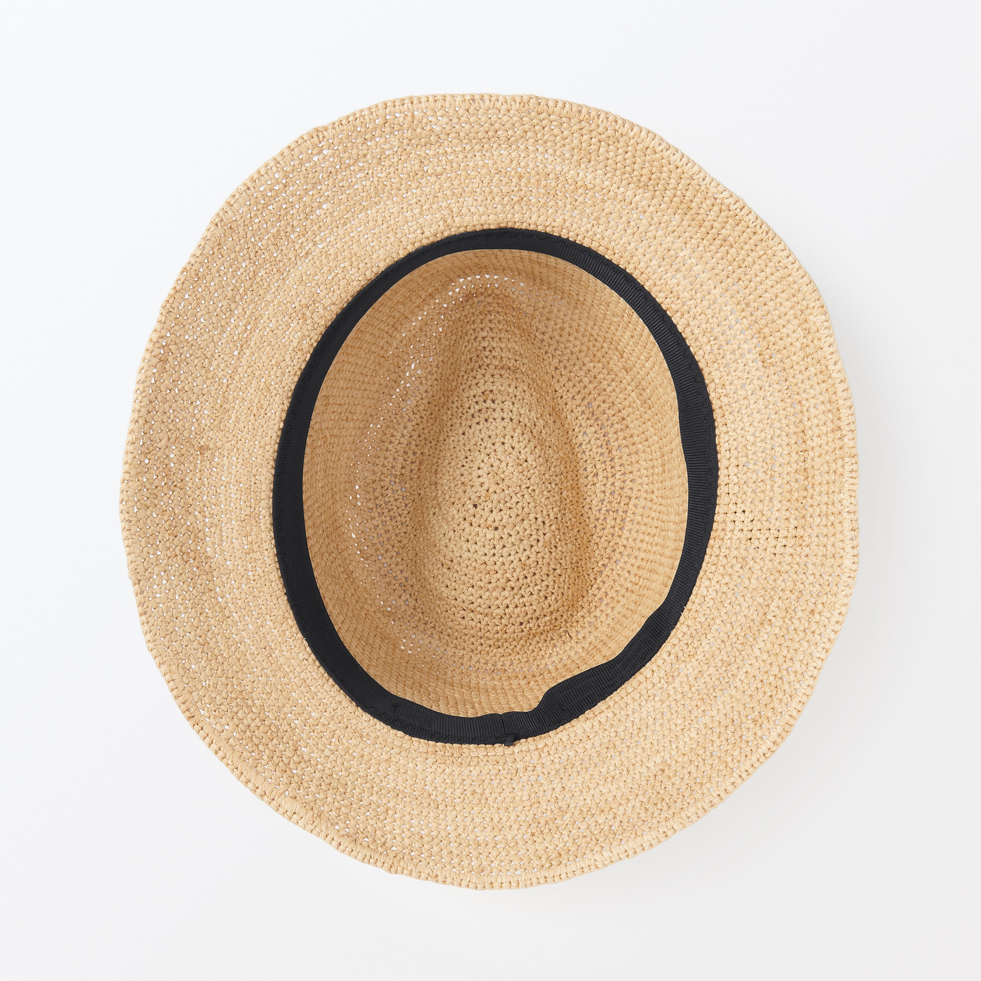 ラフィア　たためる　中折れ帽子