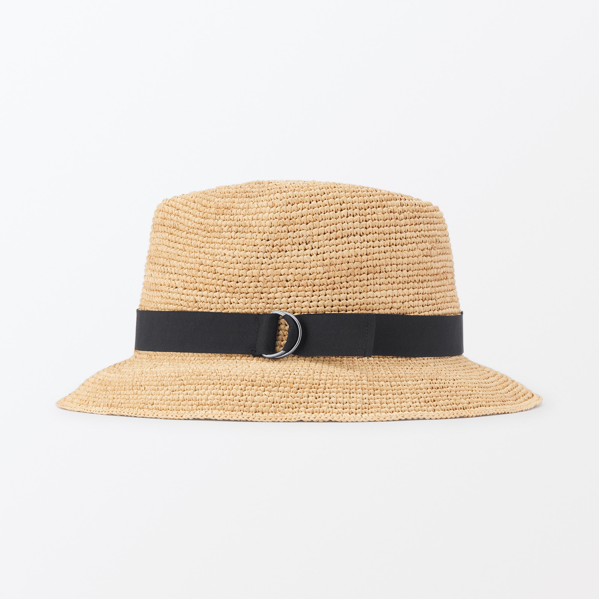 ラフィア　たためる　中折れ帽子