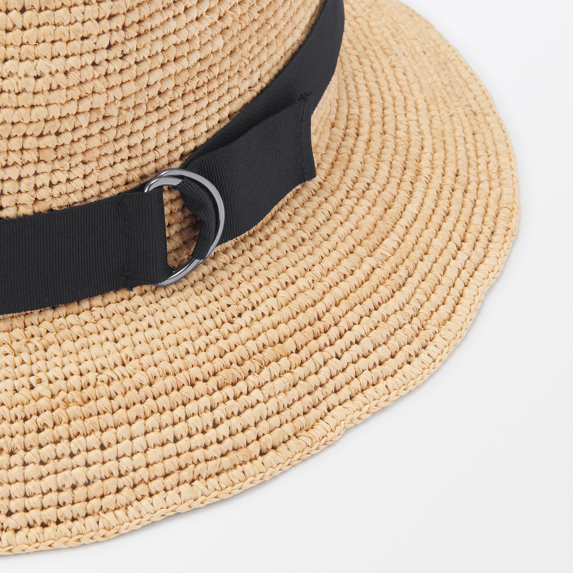 ラフィア　たためる　中折れ帽子