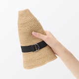 ラフィア　たためる　中折れ帽子