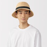 ラフィア　たためる　中折れ帽子