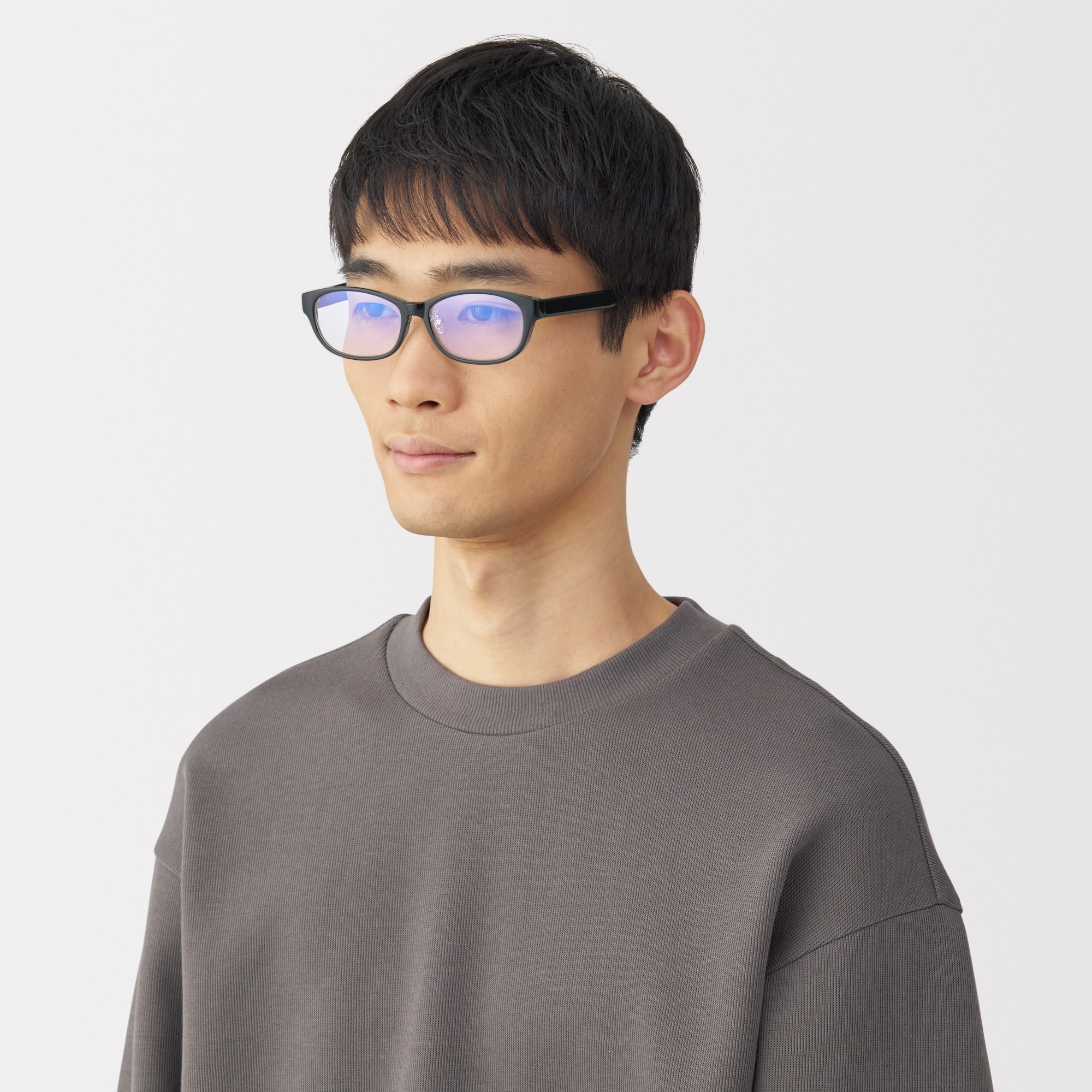 ブルーライト対応　オーバル型サングラス