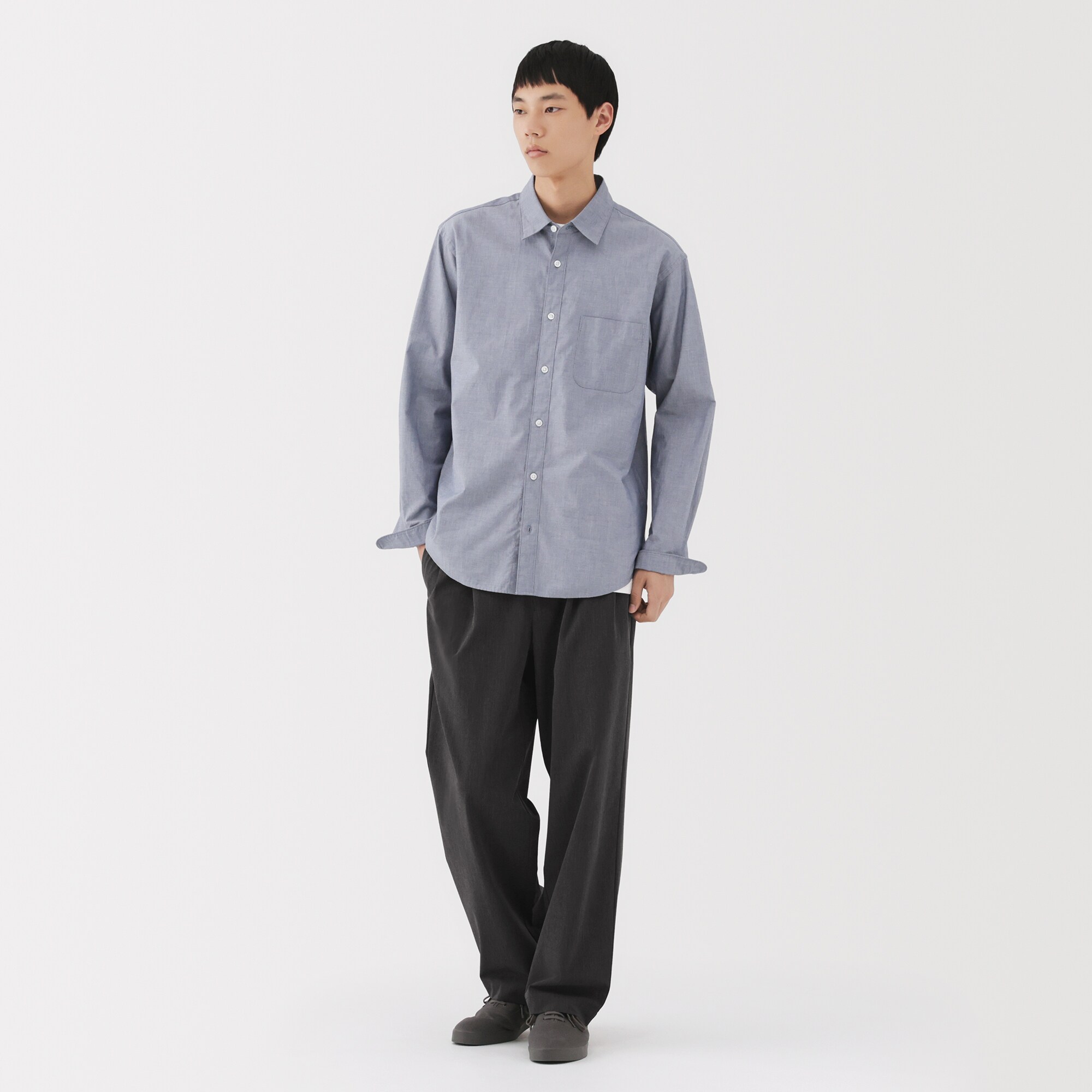 紳士　乾きやすいイージータックワイドパンツ