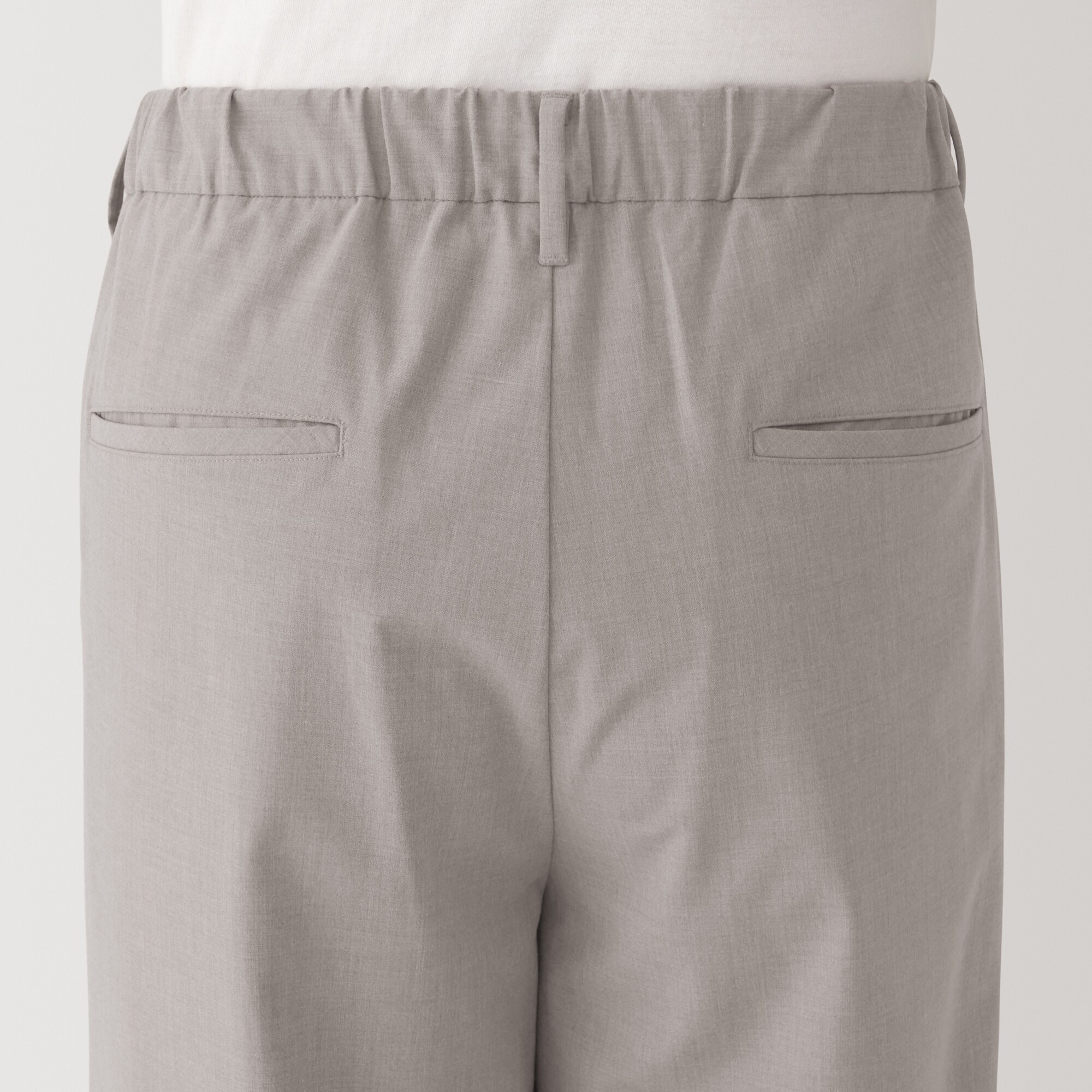 紳士　乾きやすいイージータックワイドパンツ