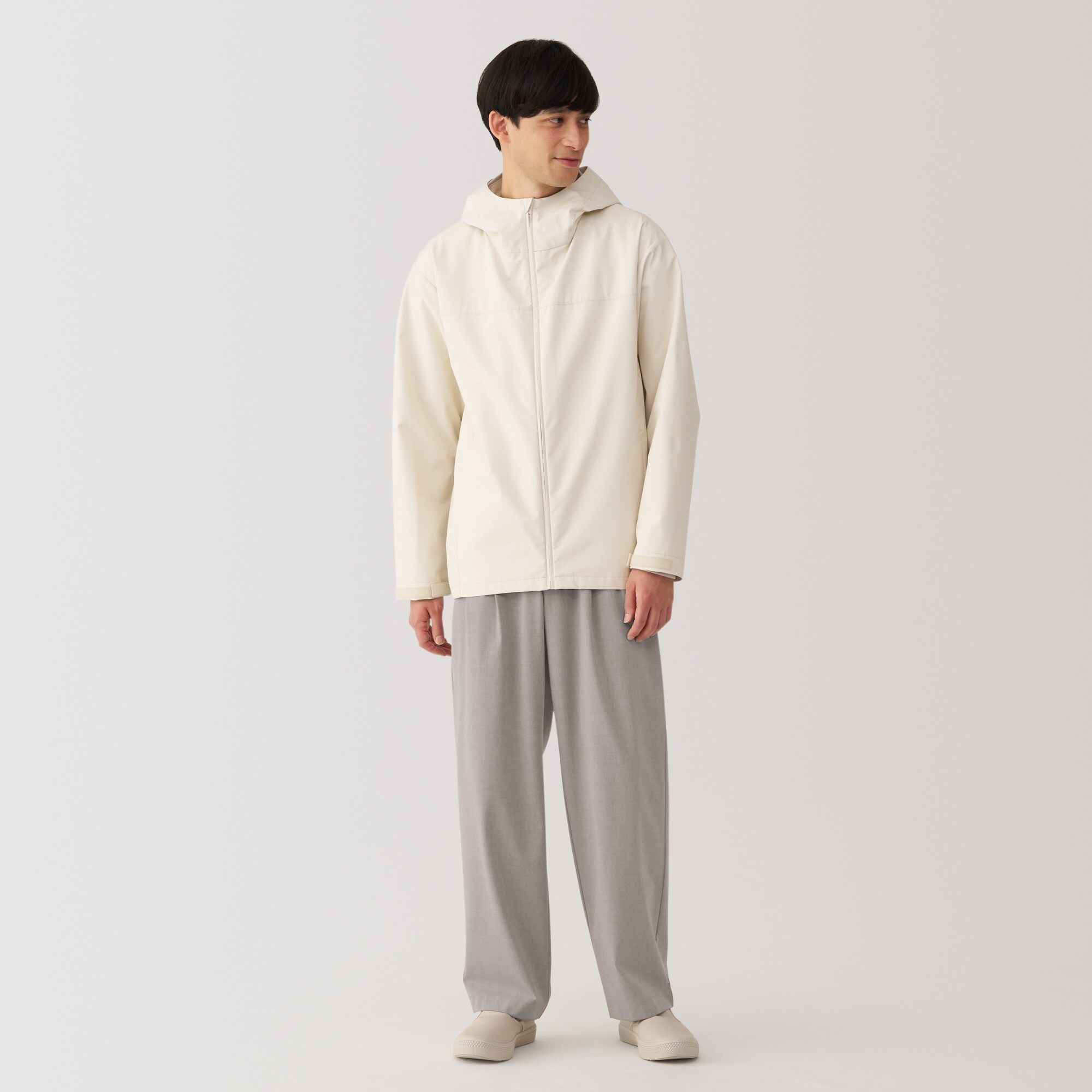 紳士　乾きやすいイージータックワイドパンツ