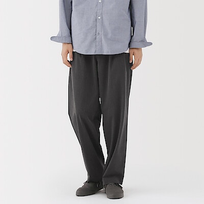 紳士　乾きやすいイージータックワイドパンツ