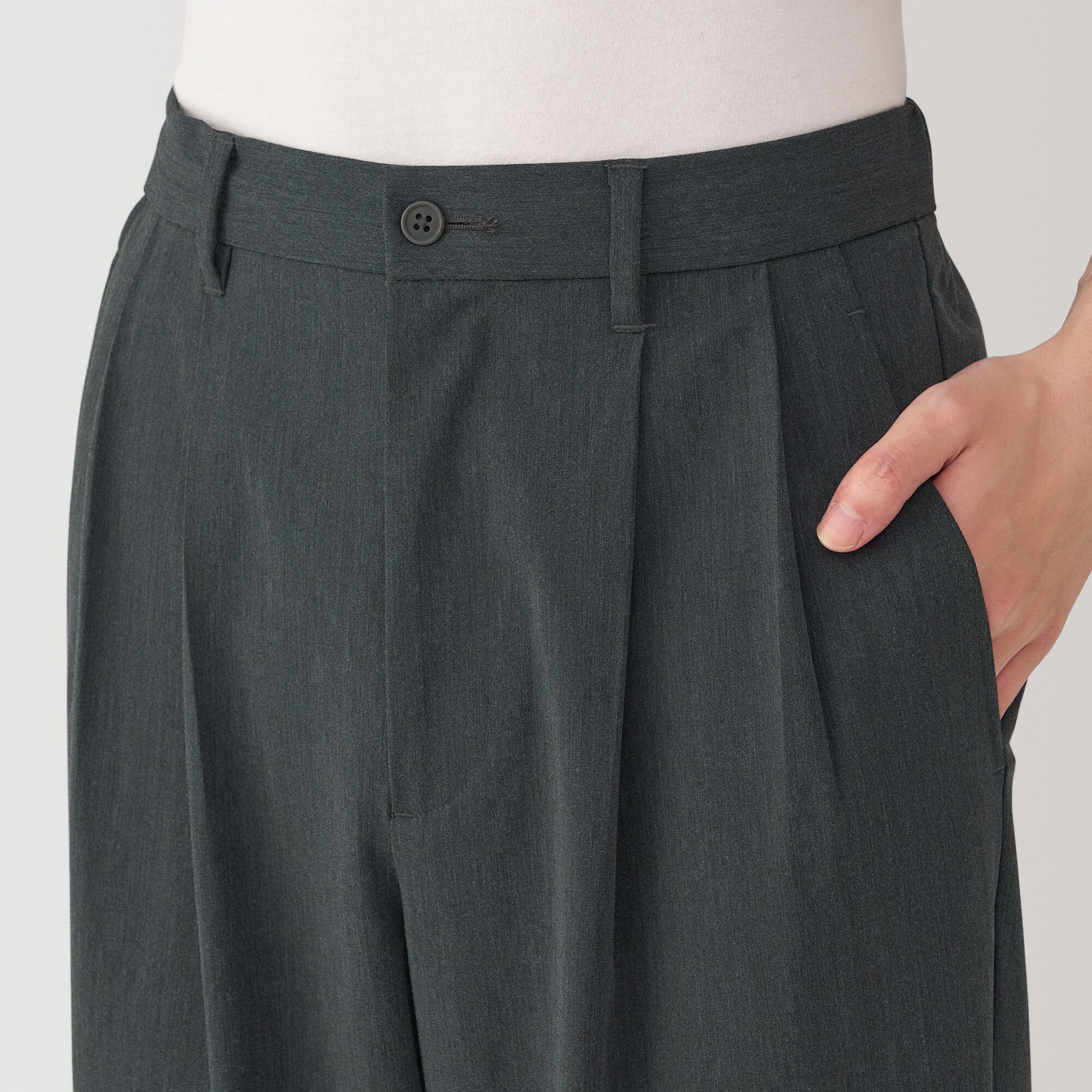 紳士 乾きやすいイージータックワイドパンツ | 無印良品