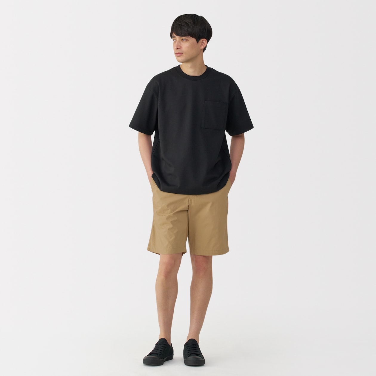 紳士　洗いざらしブロードイージーショートパンツ