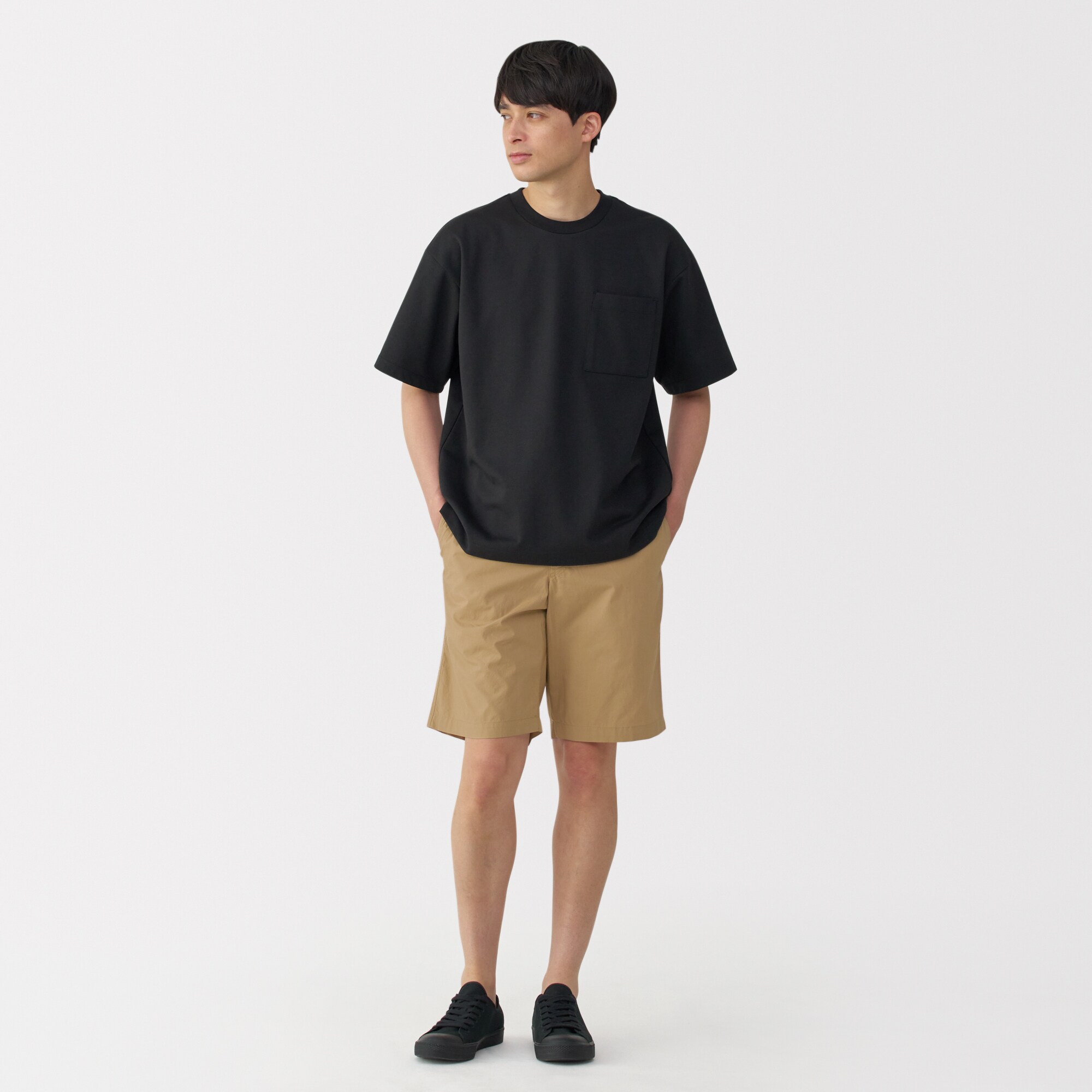紳士　洗いざらしブロードイージーショートパンツ