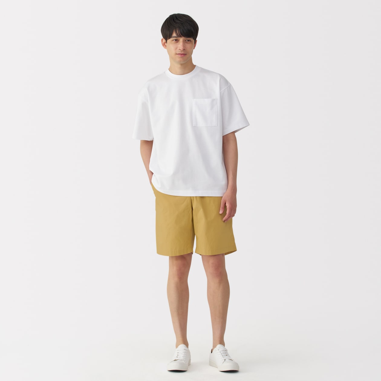紳士　洗いざらしブロードイージーショートパンツ