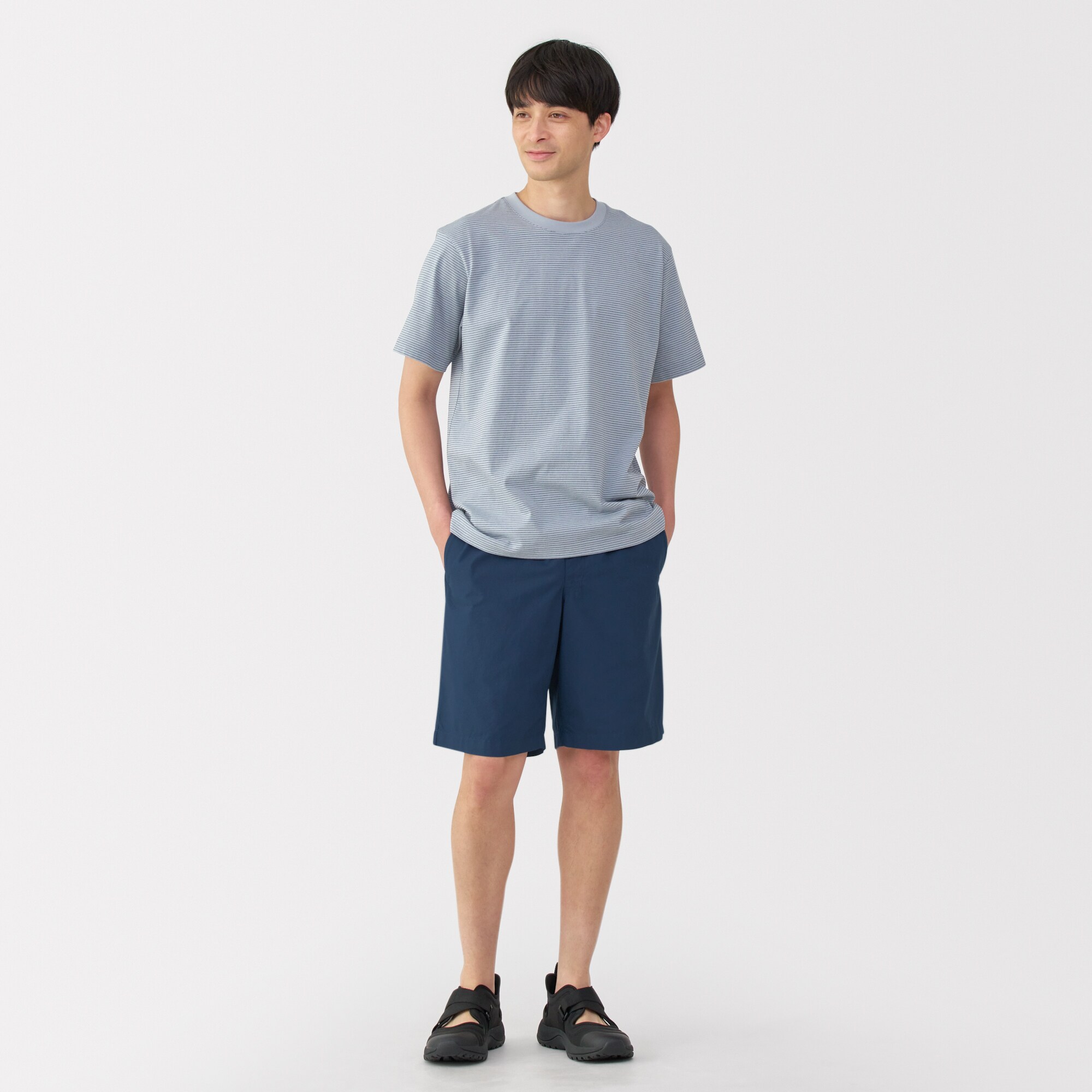 紳士　洗いざらしブロードイージーショートパンツ