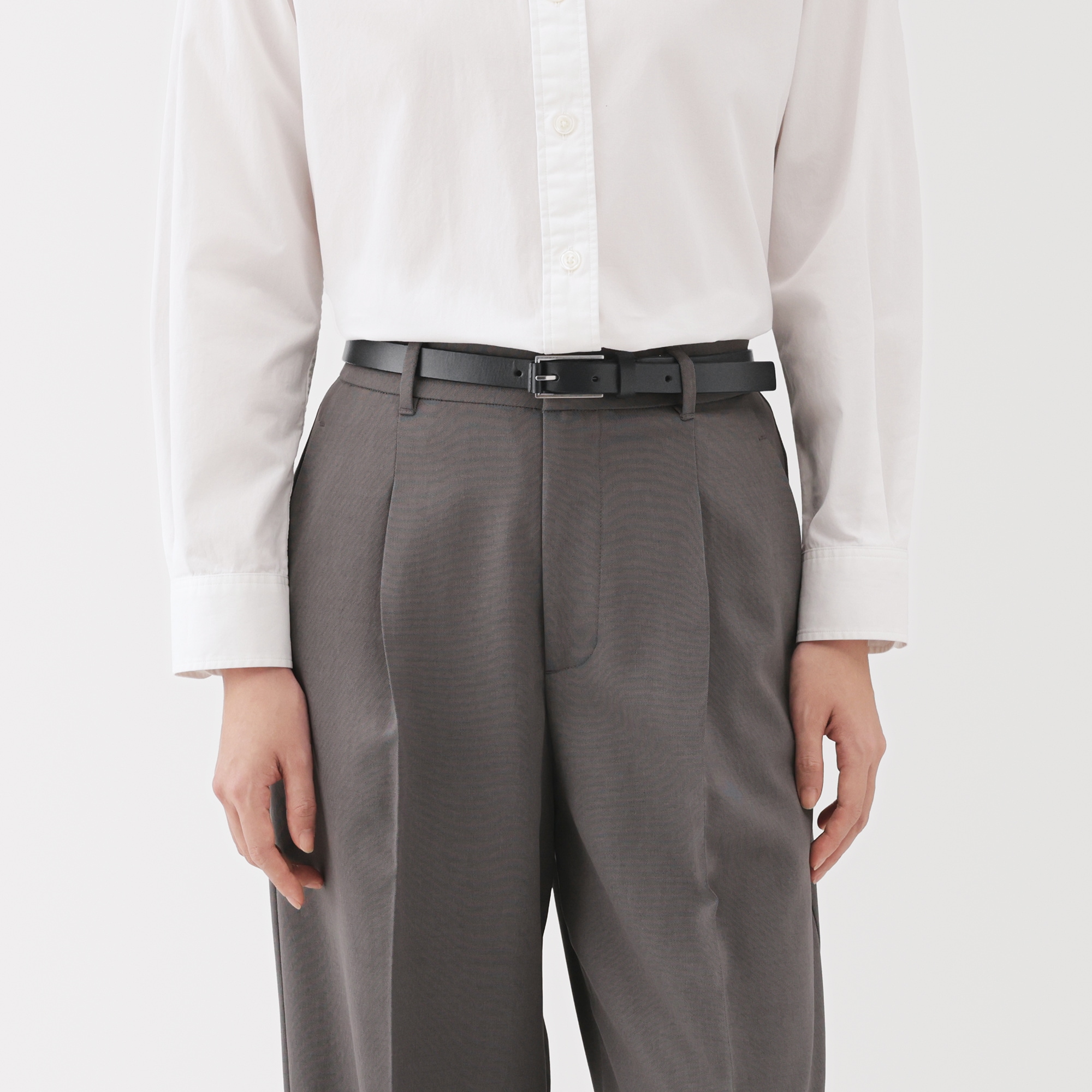 ベジタブルタンニンレザー　長さ調節式ベルト　細幅