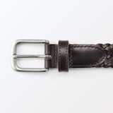 ベジタブルタンニンレザー　手編みベルト　中幅