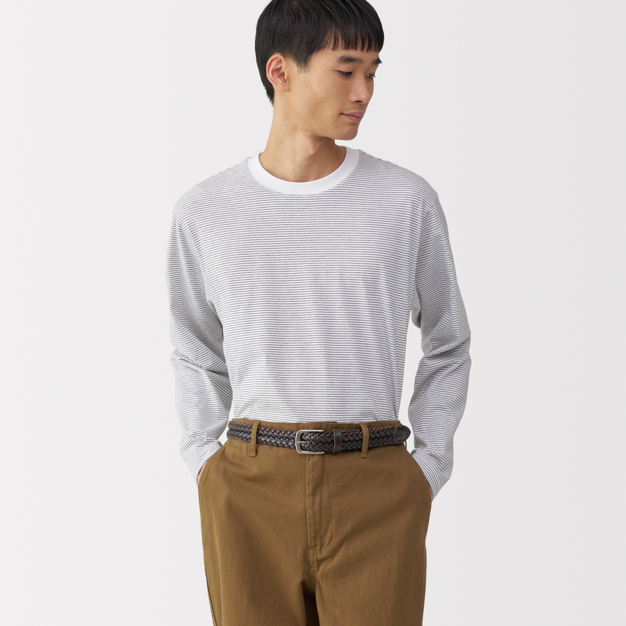 ベジタブルタンニンレザー　手編みベルト　中幅